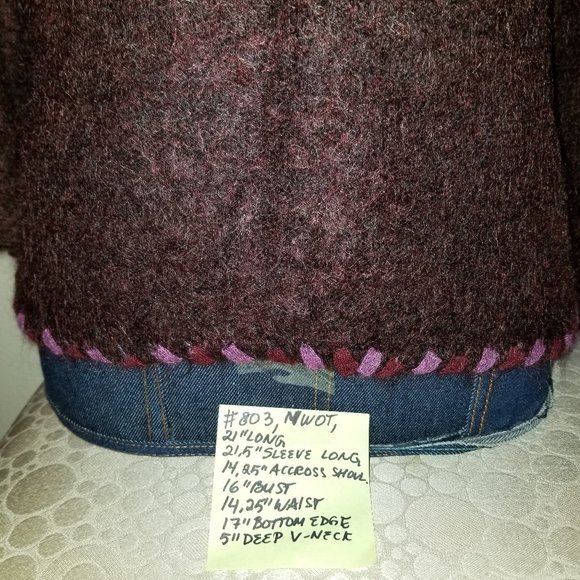 NWOT Classiques Entier Brown V-Neck S #Mohair Wool Crew Neck Sweaters #Hot Fall - Picture 7 of 16